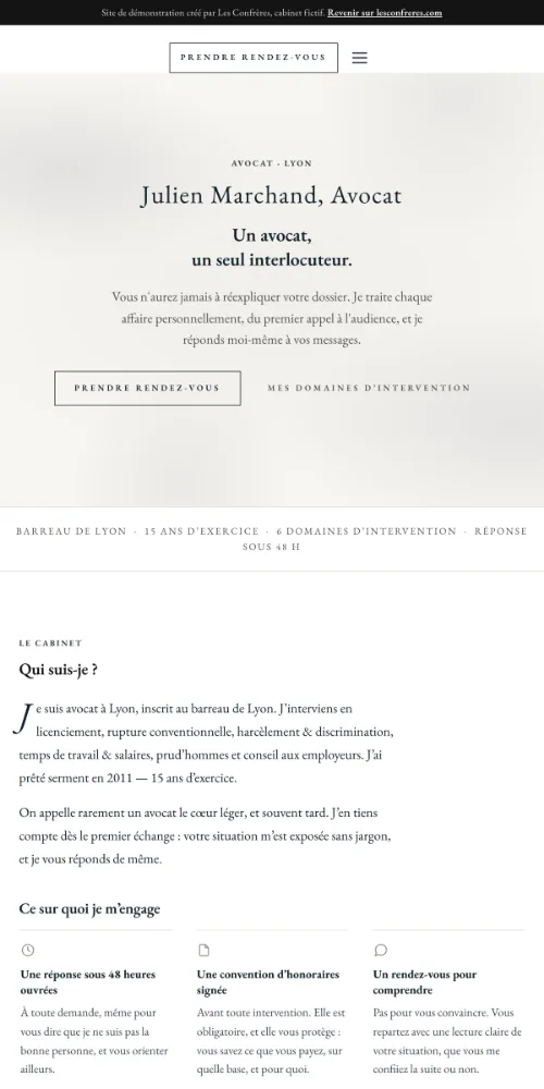 Aperçu mobile du site de Maître Julien Marchand